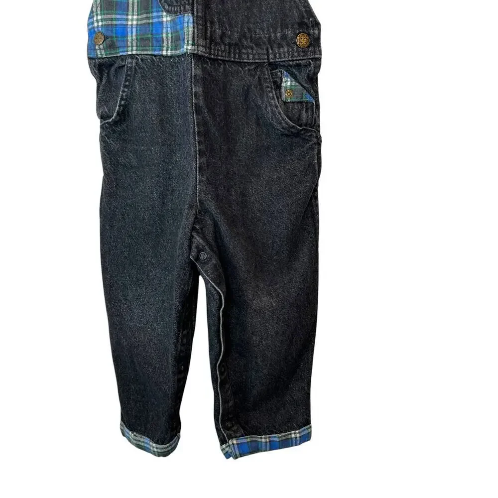OSHKOSH B'GOSH Vintage Overalls 100% Cotton in Black Boys Size 3T
